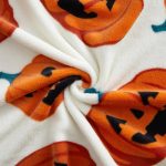 Way To Celebrate Halloween Jack-O'-Lantern Plush Oversized Couch Throw Blanket, Cream and Orange, 50 x 72 in - Image 3